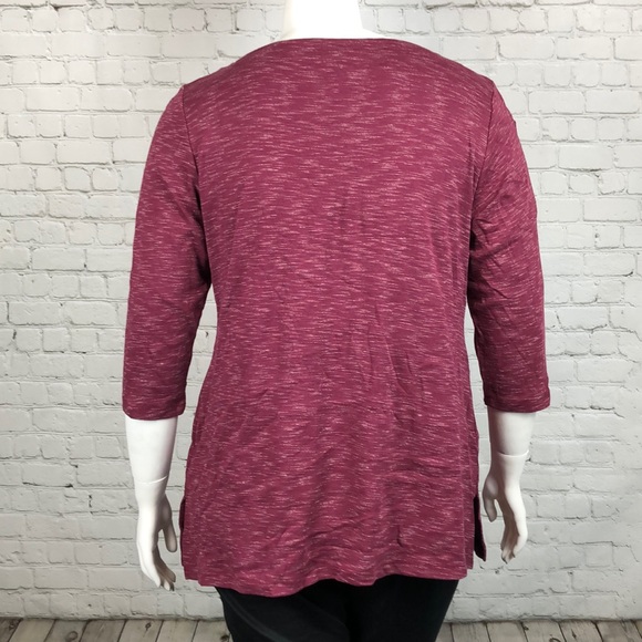 Wine Colored Space Dyed Tunic Top Plus Size 0X - Picture 3 of 5